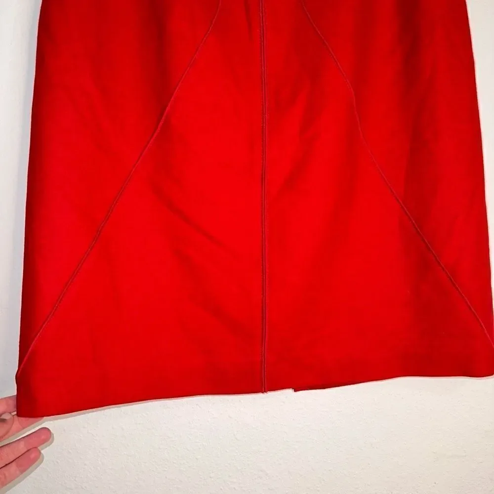 Harve Bernard Womens 6 Red Wool‎ Blend Vintage Bold Preppy Pencil Skirt